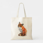 Fox, handbeschilderd tote bag (Achterkant)