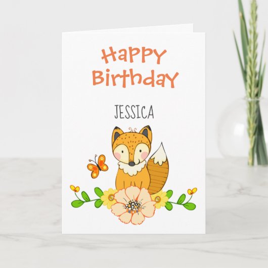 Fox Happy Birthday-kaart Kaart (Voorkant)