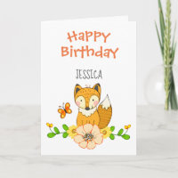 Fox Happy Birthday-kaart