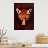 Fox Head  Print Antiek Dierenillustratie (Keuken)