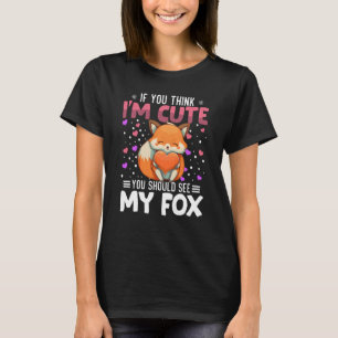 Fox Heart Valentijnsdag Animal voor vrouwen Kinder T-shirt