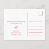 Fox Hearts Baby shower Merci carte postale (Dos)