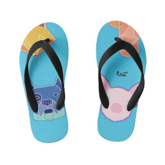 ...fox-hondenvarken en -koe kinder teenslippers