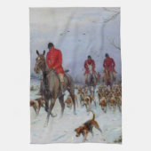 Fox Hunt Huntsmen en Hounds die naar huis terugker Theedoek (Verticaal)