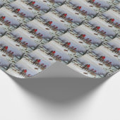 Fox Hunt Huntsmen Hounds die thuiswinter terugkeer Cadeaupapier (Hoek)