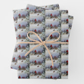 Fox Hunt Huntsmen Hounds die thuiswinter terugkeer Inpakpapier Vel (In situ)