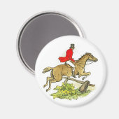 Fox Hunt Jumper Hunter Paardrijden Magneet (Voorkant / Achterkant)
