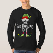 Fox Hunting Elf Group Kerstmis Pajama Partij T-shirt (Voorkant)