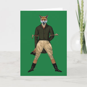  fox Hunting Holiday Card Feestdagen Kaart