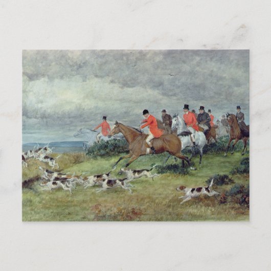 Fox Hunting in Surrey, 19e eeuw Briefkaart (Voorkant)