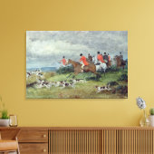 Fox Hunting in Surrey, 19e eeuw Canvas Afdruk (Insitu (Woonkamer))