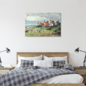 Fox Hunting in Surrey, 19e eeuw Canvas Afdruk (Insitu (Slaapkamer))