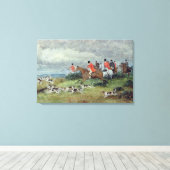 Fox Hunting in Surrey, 19e eeuw Canvas Afdruk (Insitu (Houten vloer))