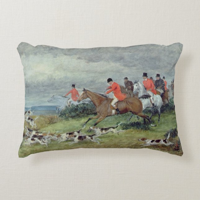 Fox Hunting in Surrey, 19e eeuw Decoratief Kussen (Voorkant)