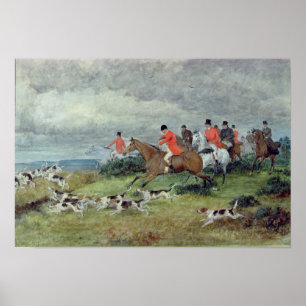 Fox Hunting in Surrey, 19e eeuw Poster