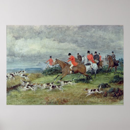 Fox Hunting in Surrey, 19e eeuw Poster (Voorkant)