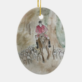Fox Hunting kerstversiering Keramisch Ornament