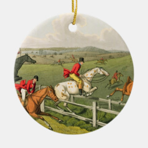 Fox Hunting, opgehaald door I. Clark, pub. door Th Keramisch Ornament