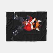 Fox Ice Hockey Player Fleece Deken (Voorkant (Horizontaal))