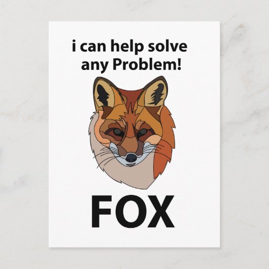 Fox Ik kan elk probleem helpen oplossen Funny Fox Briefkaart (Voorkant)