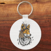 Fox-illustratie Sleutelhanger (Voorkant)
