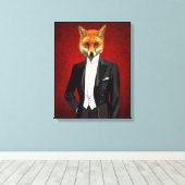 Fox in de Eeuwige Suit, portret Canvas Afdruk (Insitu (Houten vloer))
