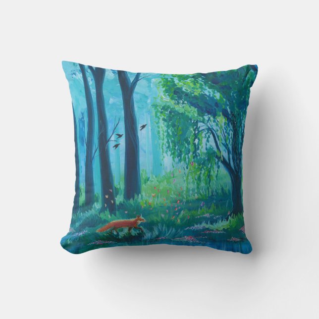 Fox in de Forest Pillow Kussen (Voorkant)