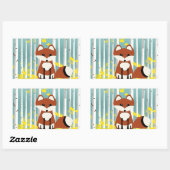 Fox in de Herfst Birches Rechthoekige Sticker (Vel)
