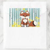 Fox in de Herfst Birches Rechthoekige Sticker (Tas)