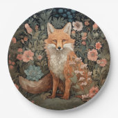 Fox in de herfsttuin William Morris Style Papieren Bordje (Voorkant)