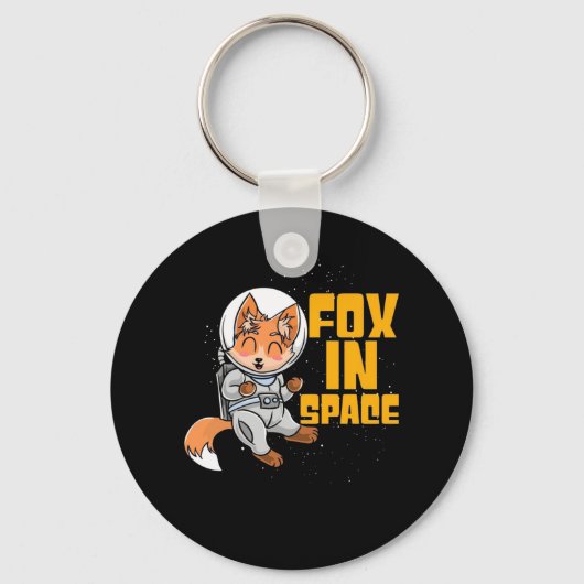 Fox in de ruimte sleutelhanger (Voorkant)