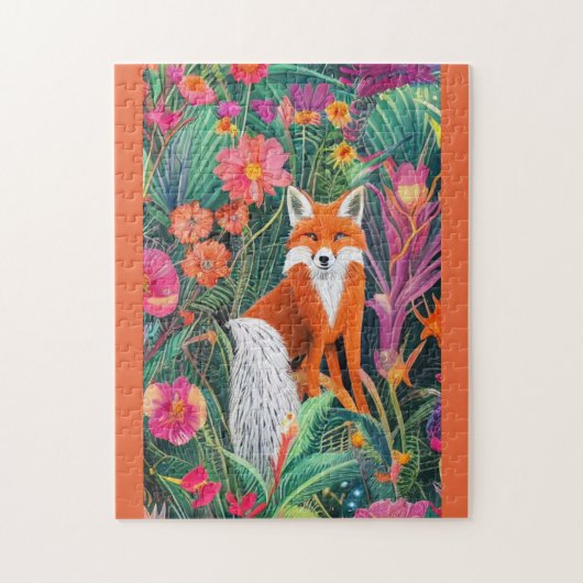 Fox in de tuin legpuzzel (Verticaal)