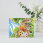 Fox in de vallei briefkaart (Staand voorkant)