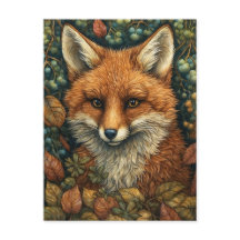 Fox in dromerige en grillige herfstbos