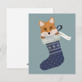 Fox in een kerststop feestdagenkaart (Voorkant / Achterkant)