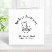 Fox in een Teacup Arch Adres Rubberstempel