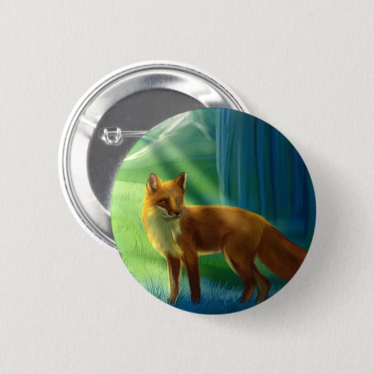 Fox in het bos ronde button 5,7 cm (Voorkant /achterkant)