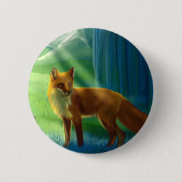 Fox in het bos ronde button 5,7 cm