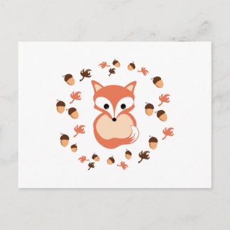 Fox in het najaar briefkaart