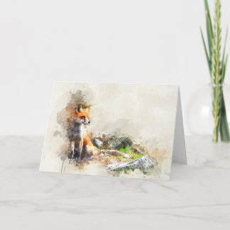 Fox in het wilde schilderij kaart