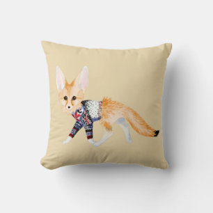Fox in Knit Sweater Sierkussen
