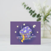 Fox in Lunar Mushroom House Briefkaart (Staand voorkant)