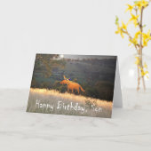 Fox in Moonlight, Happy Birthday Son, humor. Kaart (Gele Bloem)