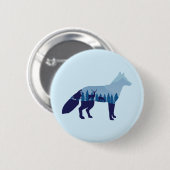 Fox in Mountain Forest T-Shirt Trucker Hat Button (Voorkant /achterkant)