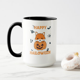 Fox in pomkin sweet foxes Happy Halloween Mok