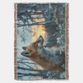 Fox in the flowers deken (Voorkant Verticaal)