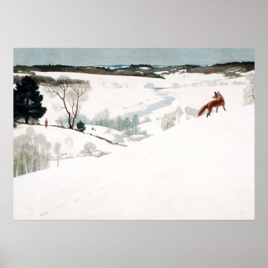 Fox in the Snow, 1935, van Newell Convers Wyeth Poster (Voorkant)