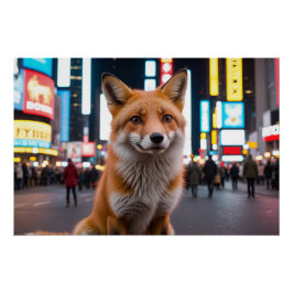 Fox in Times Square Perfect Poster