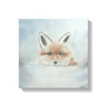 Fox in winter canvas art