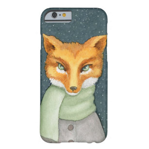 Fox in Winter Scarf Illustratie Barely There iPhone 6 Hoesje